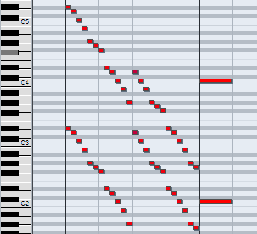 down to five octave