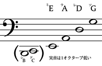 コントラバスの開放弦の音